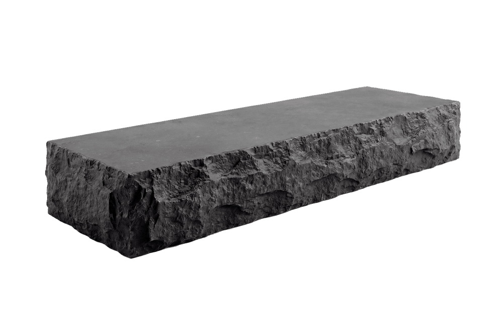 Черная Ступень из камня, Belgian Black, колотая, 1000х300х150 мм из натурального камня известняк