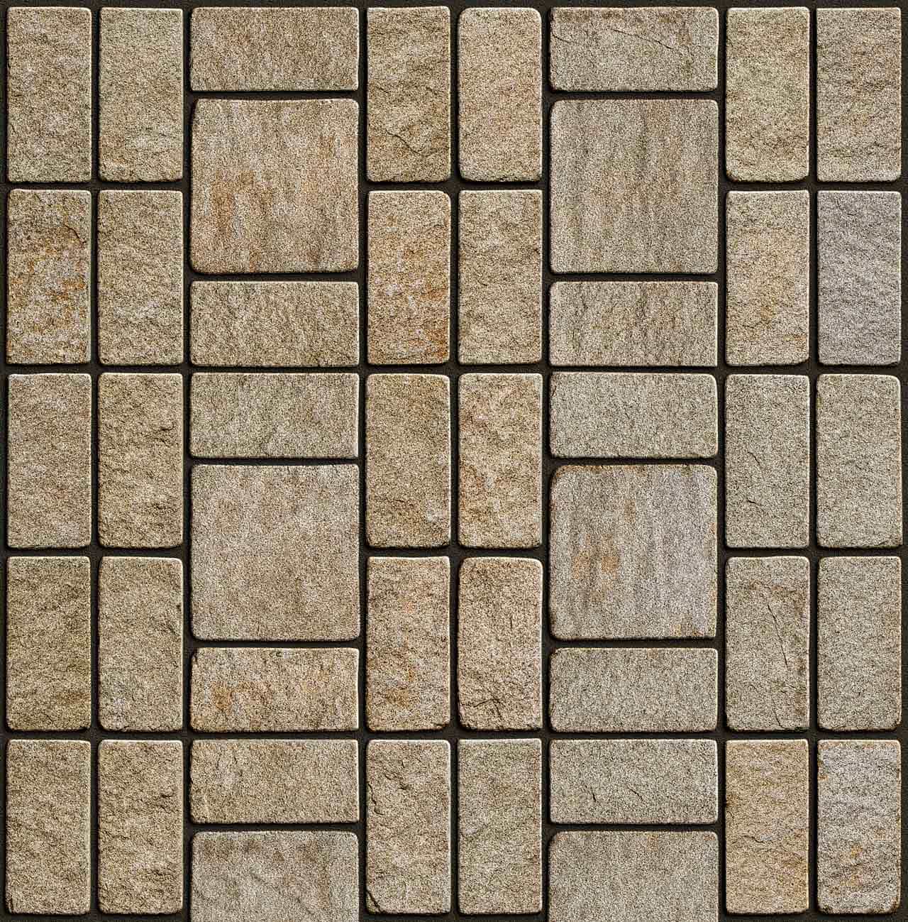 Мощение гранитной брусчаткой RKS Slate Vermont 200x200 мм. Ландшафтный дизайн участка.