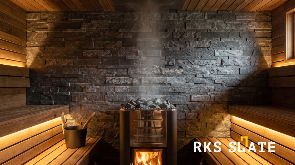 Природный камень RKS SLATE Кварцит Monsoon Black Rockface