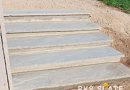 Ступень из камня, Belgian Grey, колотая, 1500х350х30 мм