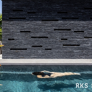 Декоративный облицовочный камень RKS SLATE Сланец Black Waterfall Rockface
