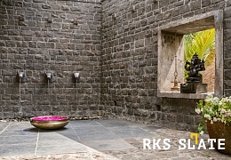 Плитка из базальта (Габбро) Black Basalt Rock 300х150 мм