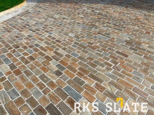 Кварцитовая брусчатка RKS SLATE, варианты цветов и фактур