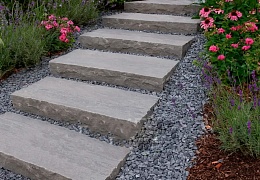 Ступень из камня, Belgian Grey, колотая, 1500х350х30 мм