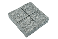 Гранитная брусчатка RKS SLATE Grey Pearl, пиленая 100х100 мм на дорожке | Купить гранитную брусчатку в Абакане | Мощение, ландшафтный дизайн