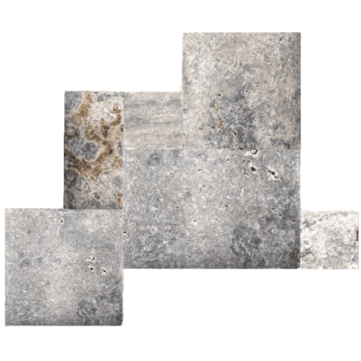 Натуральная плитка из травертина Silver French Pattern для внутренней и внешней отделки — RKS SLATE 