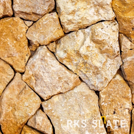 Облицовочный камень для фасада RKS SLATE Yellow Travertine Loose