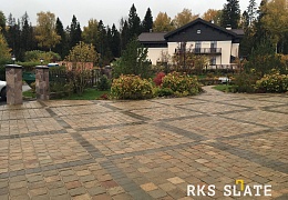 Гранитная брусчатка RKS Slate Vermont, галтованная 200х200 мм