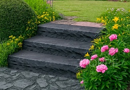 Бордюр (поребрик) из камня, Belgian Black, колотый, 80х1000 мм