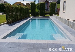 Бордюр (поребрик) из камня, Belgian Grey, колотый, 50х1000 мм