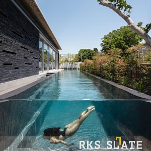 Облицовочный камень для фасада 3D панели RKS SLATE Сланец Black Waterfall Rockface