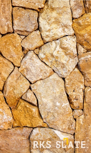 Облицовочный камень для фасада RKS SLATE Yellow Travertine Loose