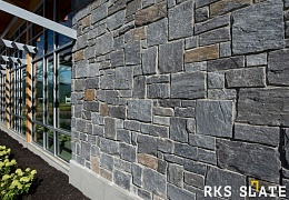 Облицовочный камень RKS SLATE Monsoon Black Quartz Castle