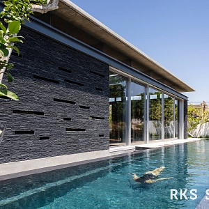 Камень фасадный облицовочный RKS SLATE Сланец Black Waterfall Rockface